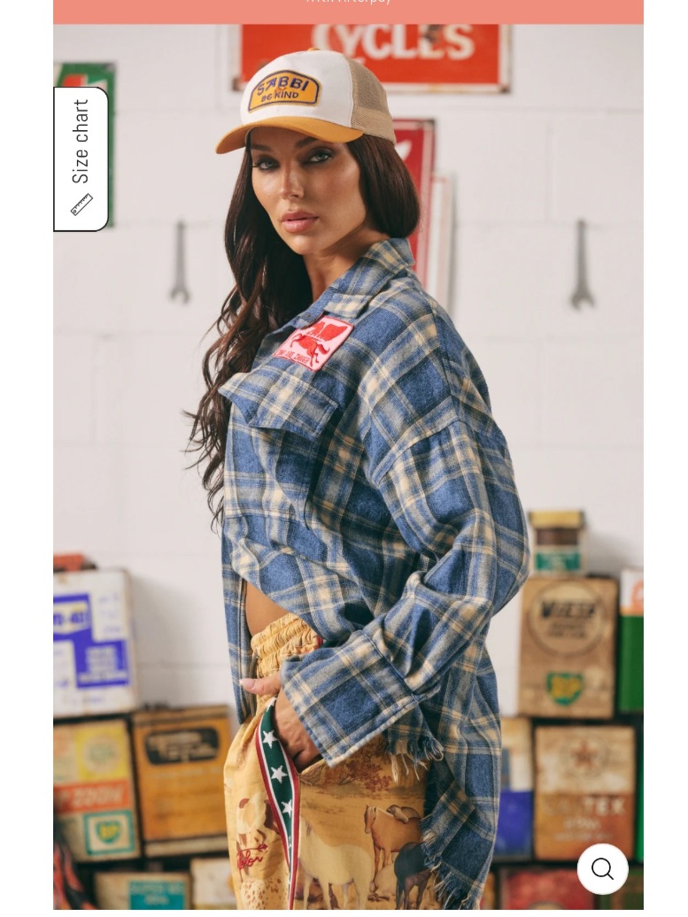 NWT Sabbi THE HORSE POWER FLANNEL SHIRT - BLUE - L - Picture 2 of 10